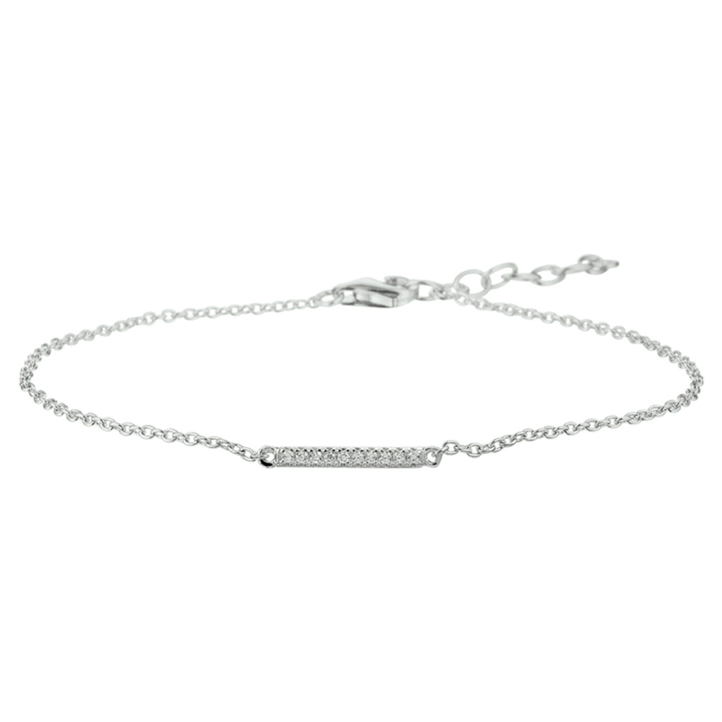 armband balkje zirkonia 16,5 + 2,5 cm