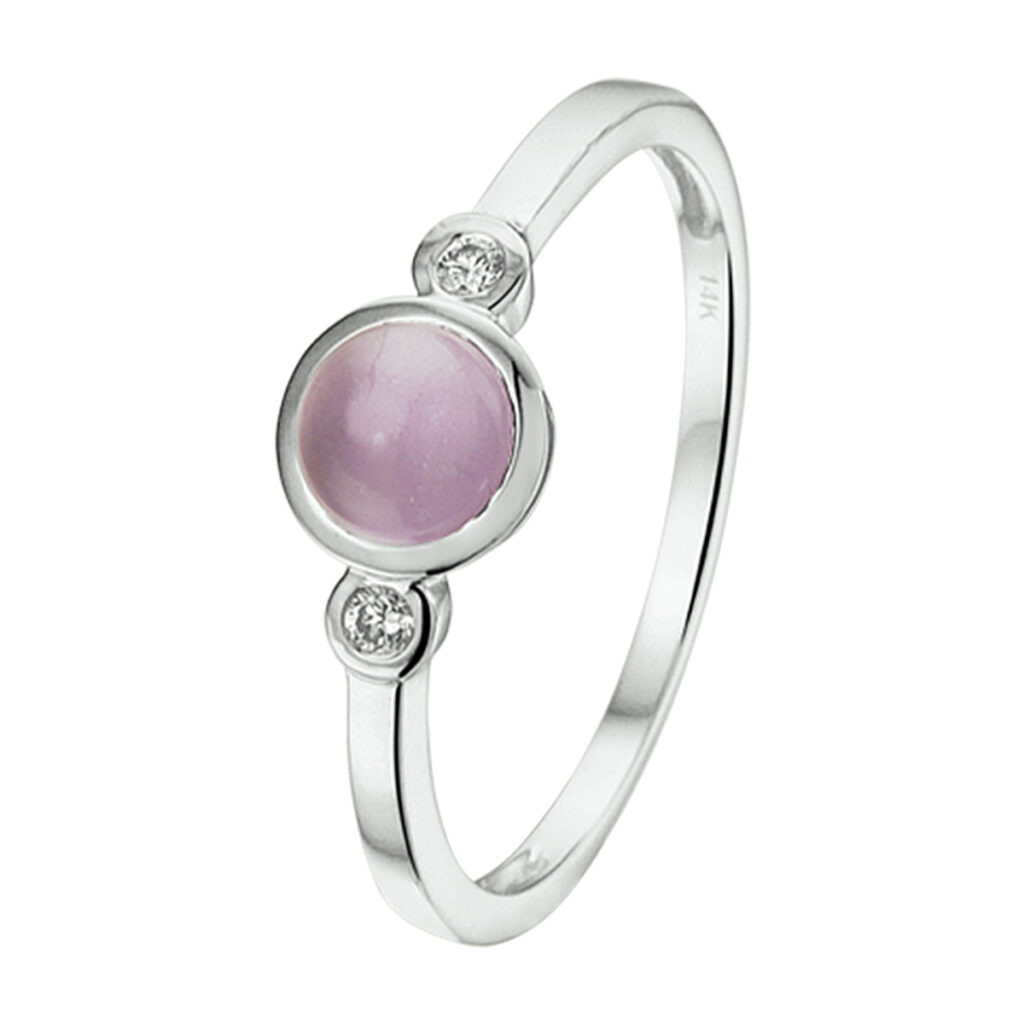 ring amethist en diamant 0.04ct h si