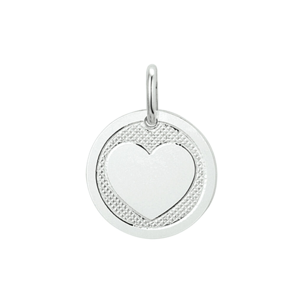 hanger rond met hart poli/mat