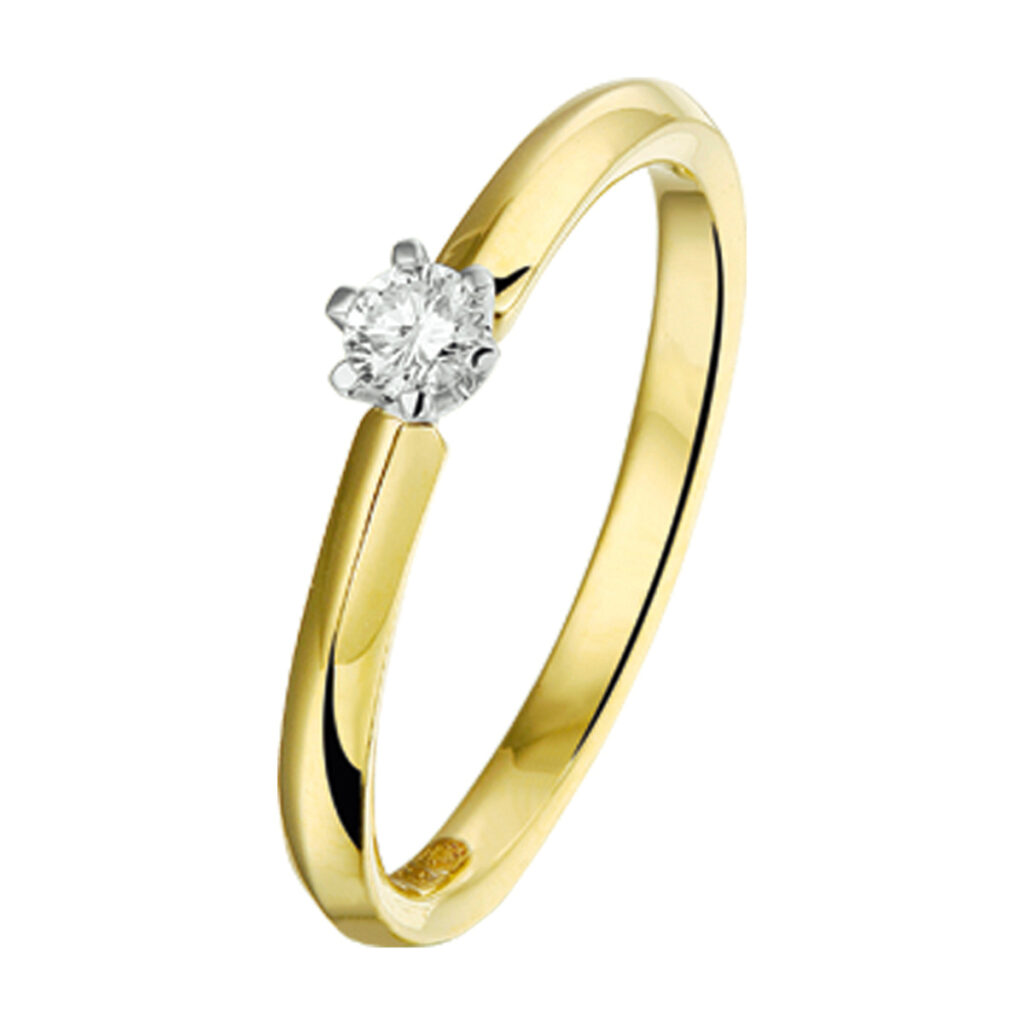 ring diamant 0.10ct h si