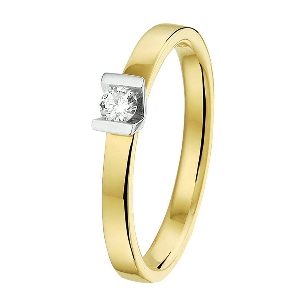 ring diamant 0.10ct h si