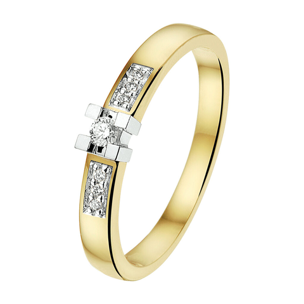 ring diamant 0.08ct h si