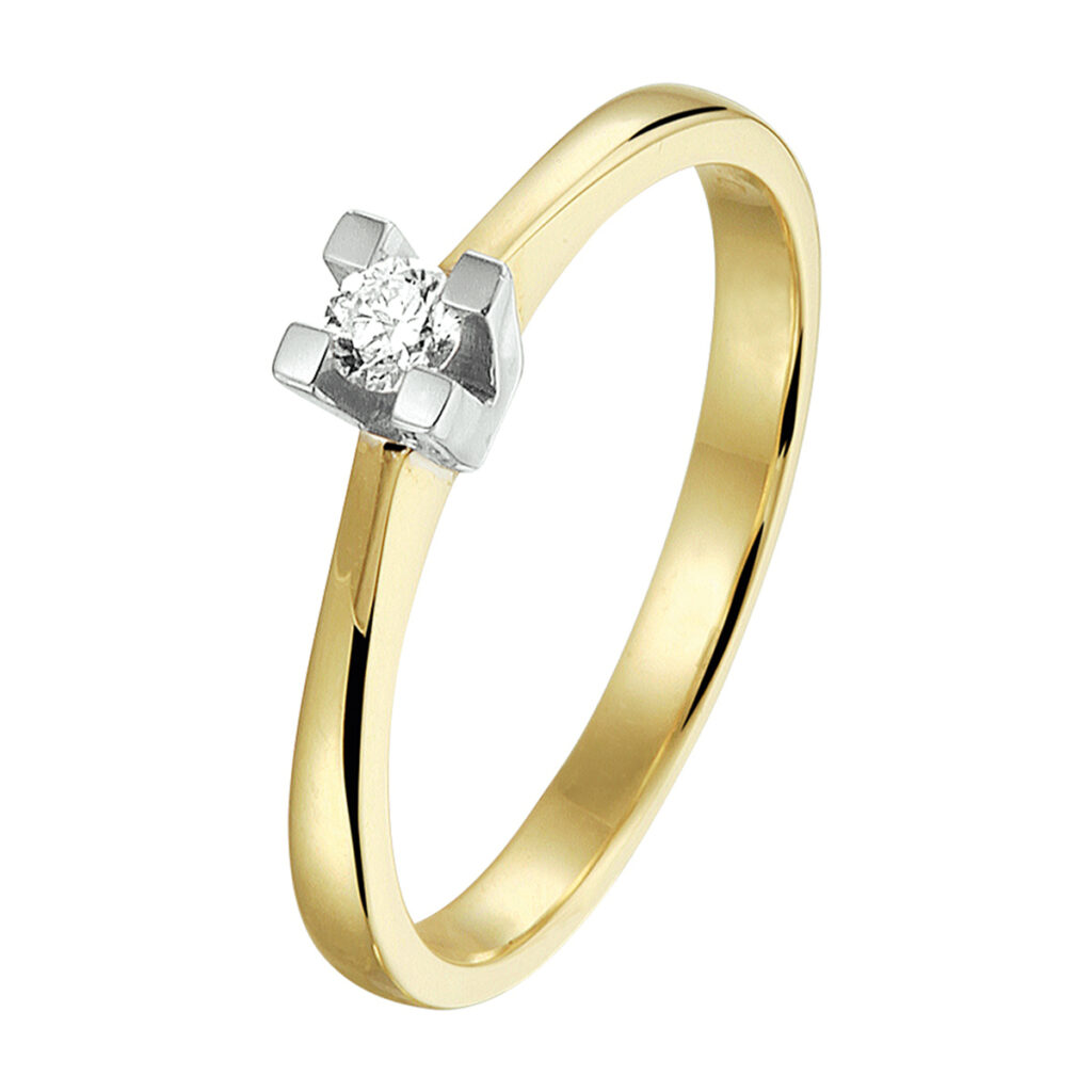 ring diamant 0.10ct h si