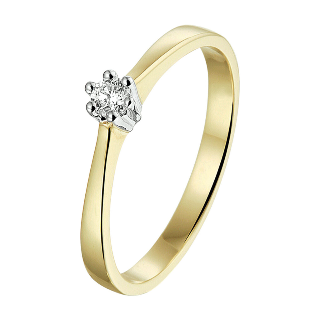 ring diamant 0.10ct h si