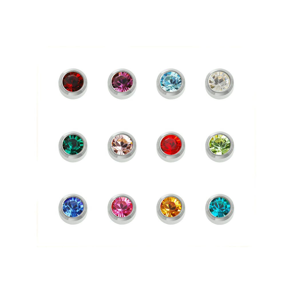 caflon schietknopjes white stainless assortiment kristal