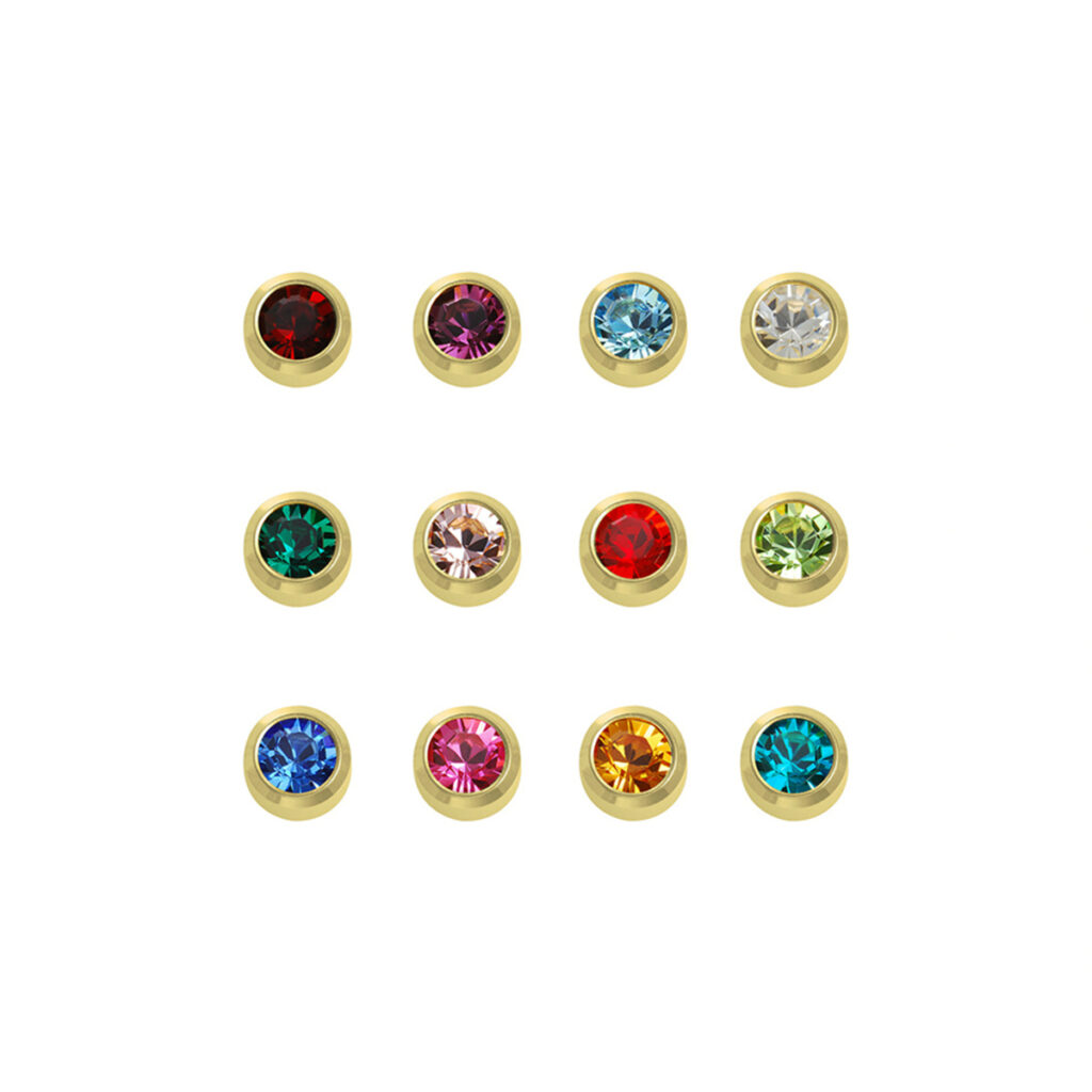 caflon schietknopjes gold plated assortiment kristal