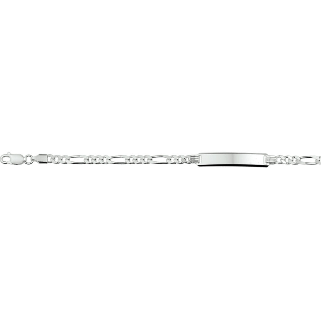 graveerarmband figaro plaat 6,0 mm