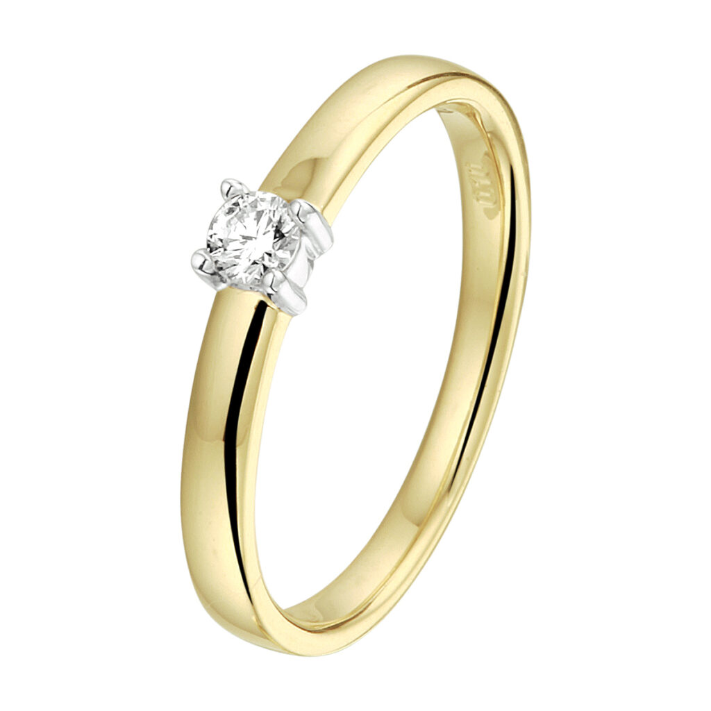 ring diamant 0.10ct h si