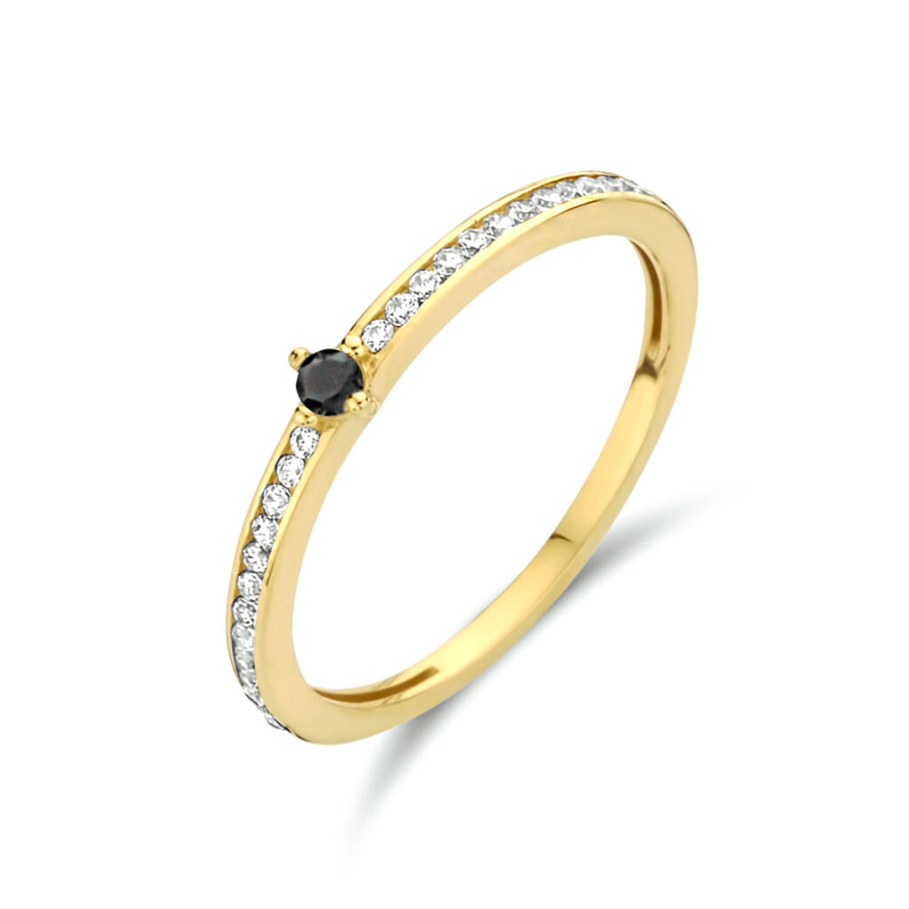 ring zwart en wit zirkonia
