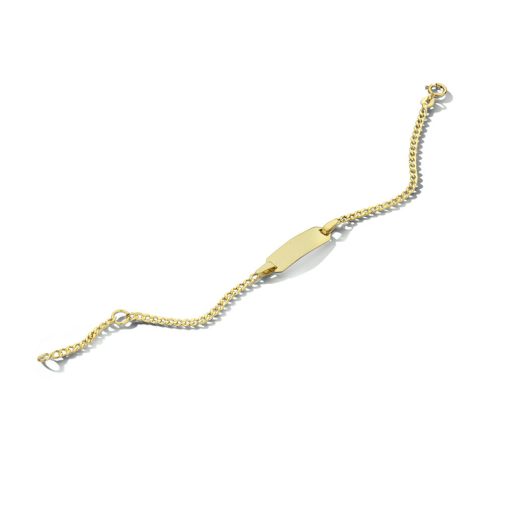 9k graveerarmband gourmette 4-zijdes geslepen plaat 5,0 mm