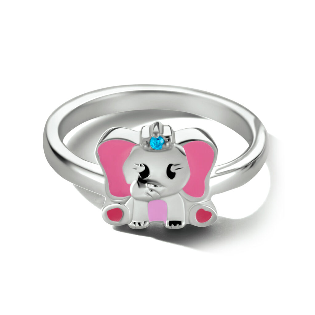ring olifant blauw zirkonia