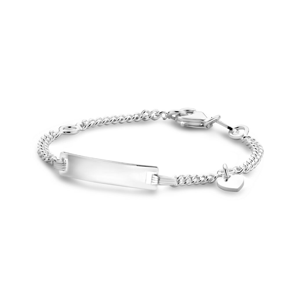 graveerarmband hart gourmette 4-zijdes geslepen plaat 4,2 mm