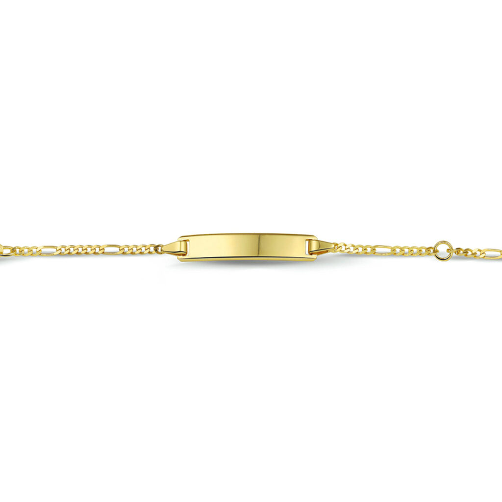 9k graveerarmband figaro plaat 5,0 mm