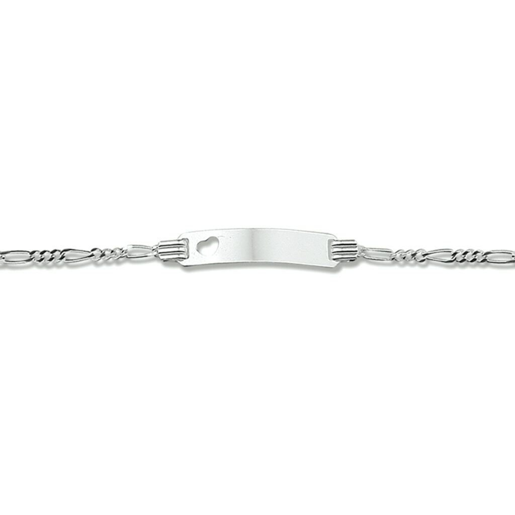 graveerarmband hart figaro plaat 4,8 mm