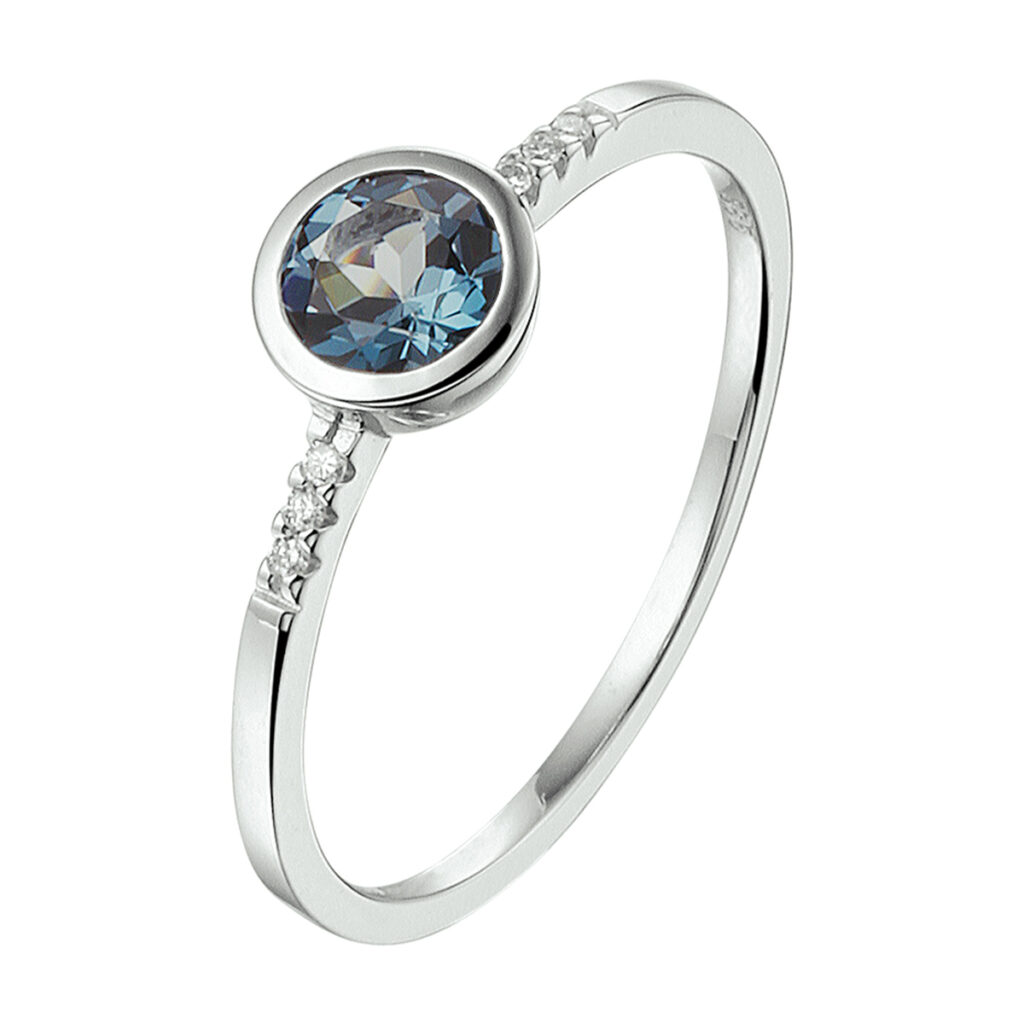 ring london blue topaas en diamant h si
