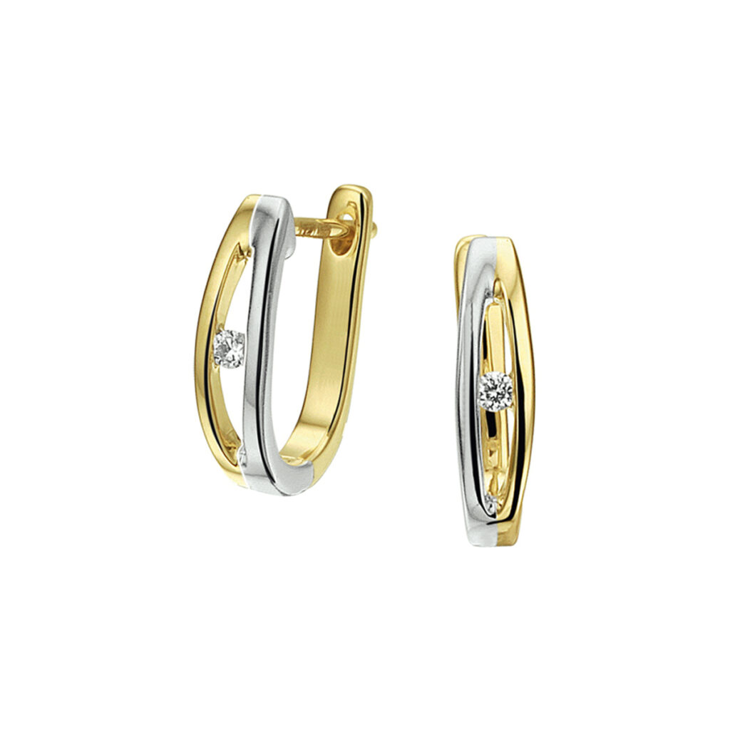 klapoorringen diamant 0.045ct (2x0.022ct) h si