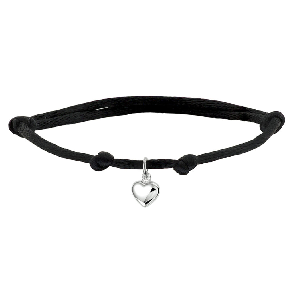 armband satijn hart (kinder lengte)