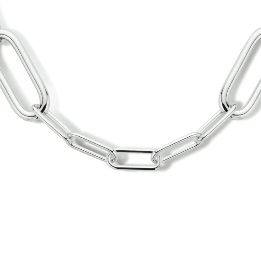 collier paperclip ronde buis 11mm 45 cm met groot springslot