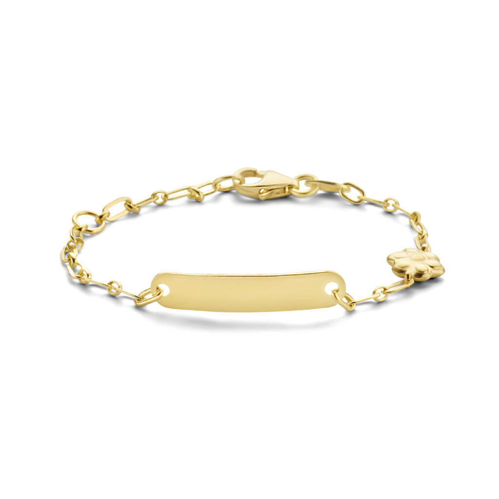 graveerarmband bloem plaat 4,0 mm