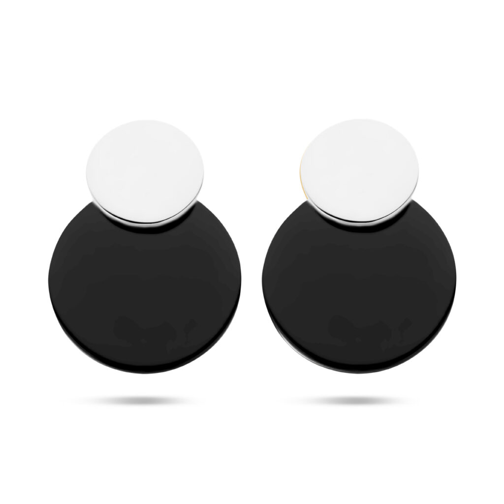 oorhangers rondjes onyx