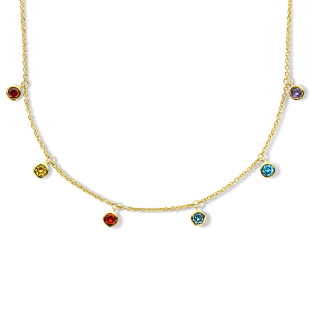 collier meerdere kleuren zirkonia 42 + 3 cm