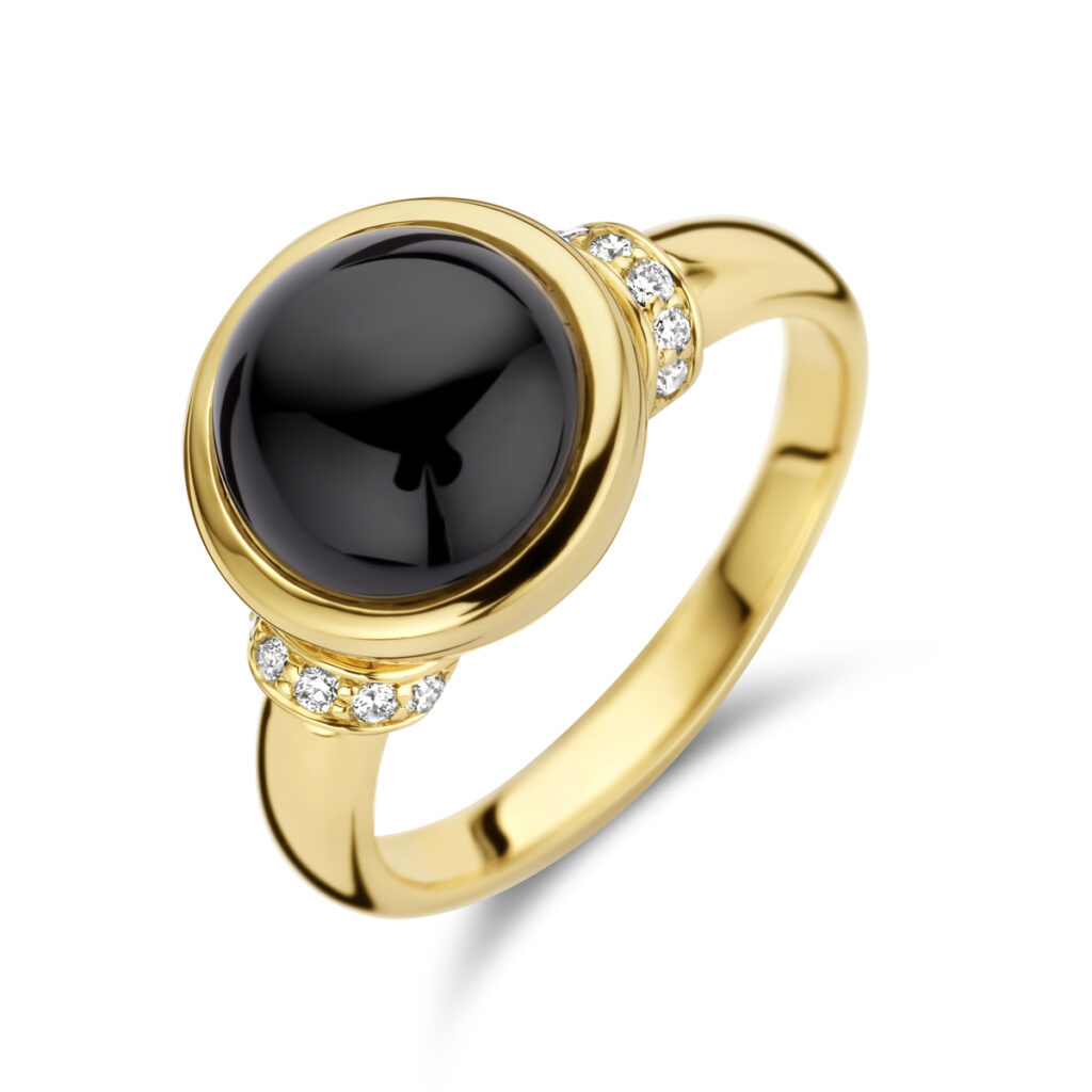 ring onyx en diamant 0.08ct h si