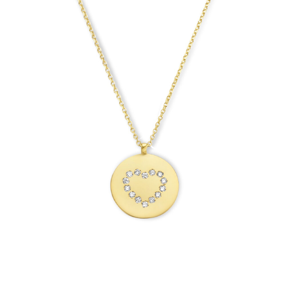 collier graveerplaatje hart diamant 0.14ct h si 41 - 43 - 45 cm