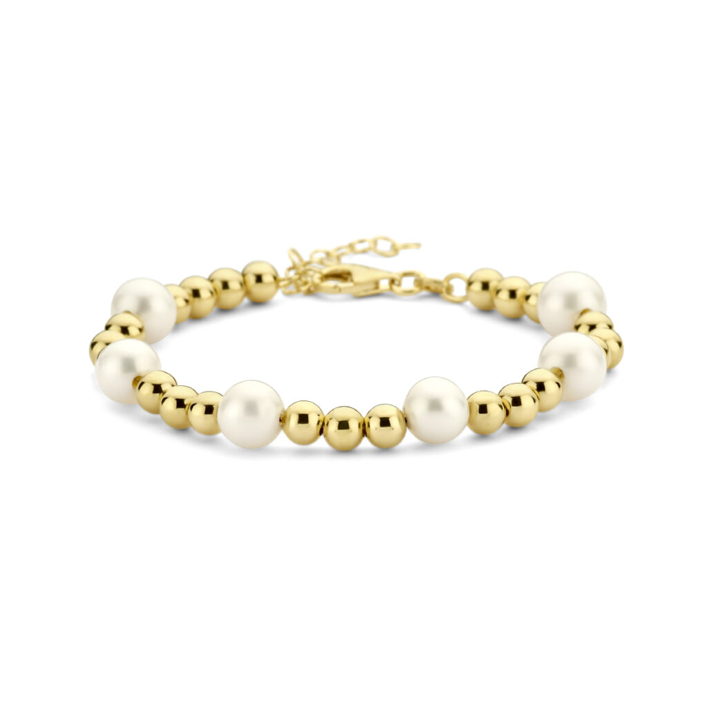 armband parel en bolletjes 17 + 3 cm