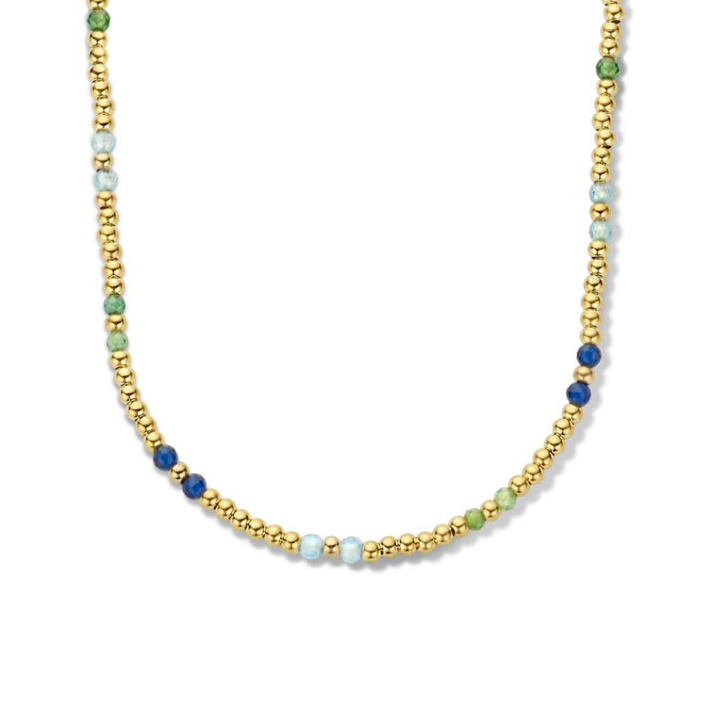 collier gekleurd korund 41 + 4 cm
