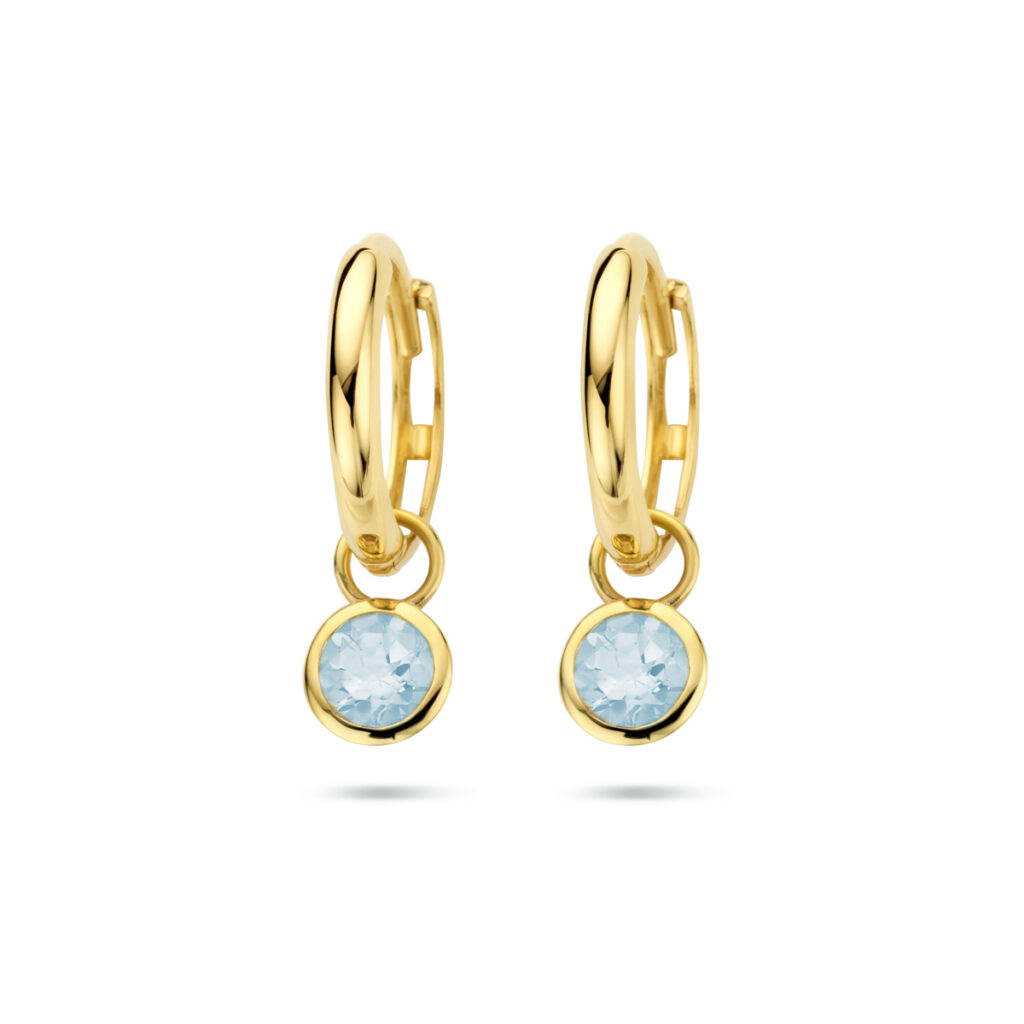 oorringen blauw topaas