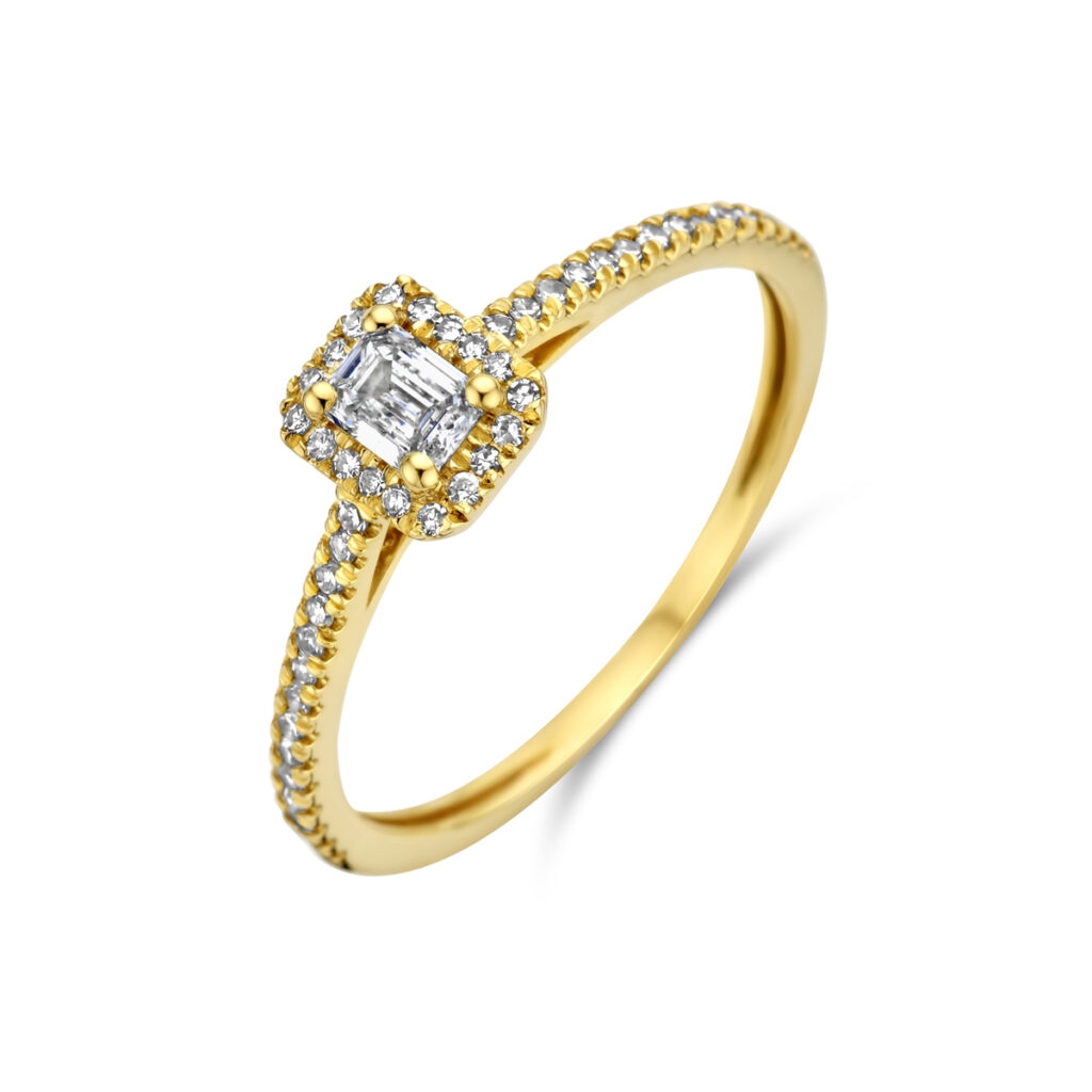 ring diamant 0.33ct h si halo