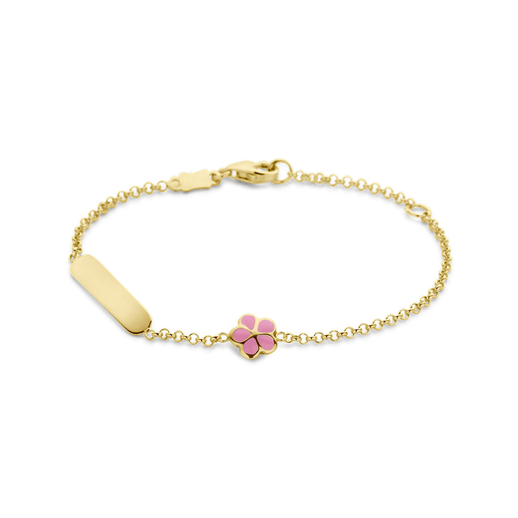 graveerarmband emaille bloem en plaat 1,5 mm 11 - 13 cm