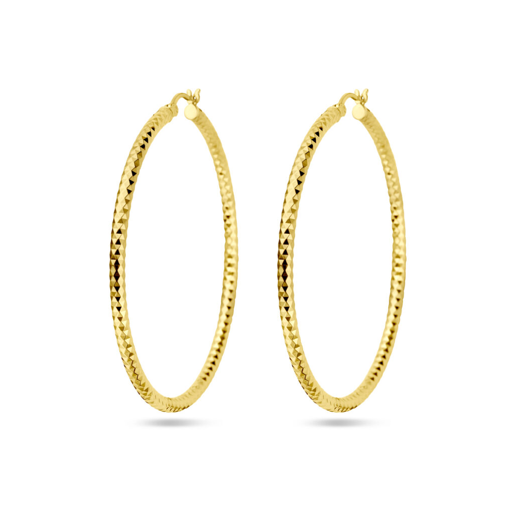 oorringen 2,8 mm ronde buis gediamanteerd 1 micron