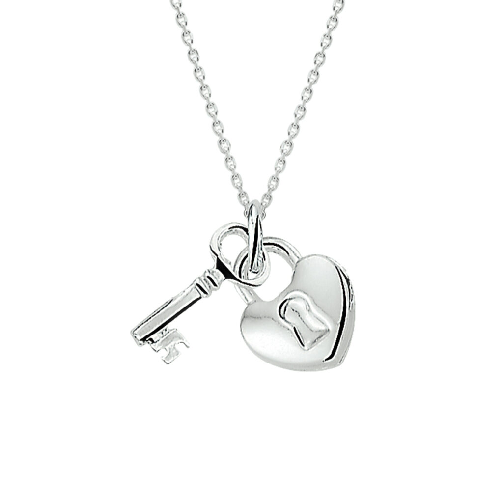 collier hanger hart en sleutel 41 + 4 cm
