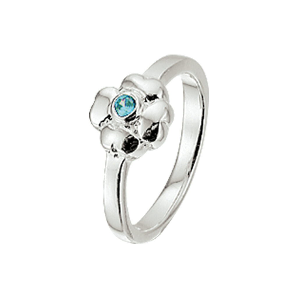 ring bloem blauw zirkonia