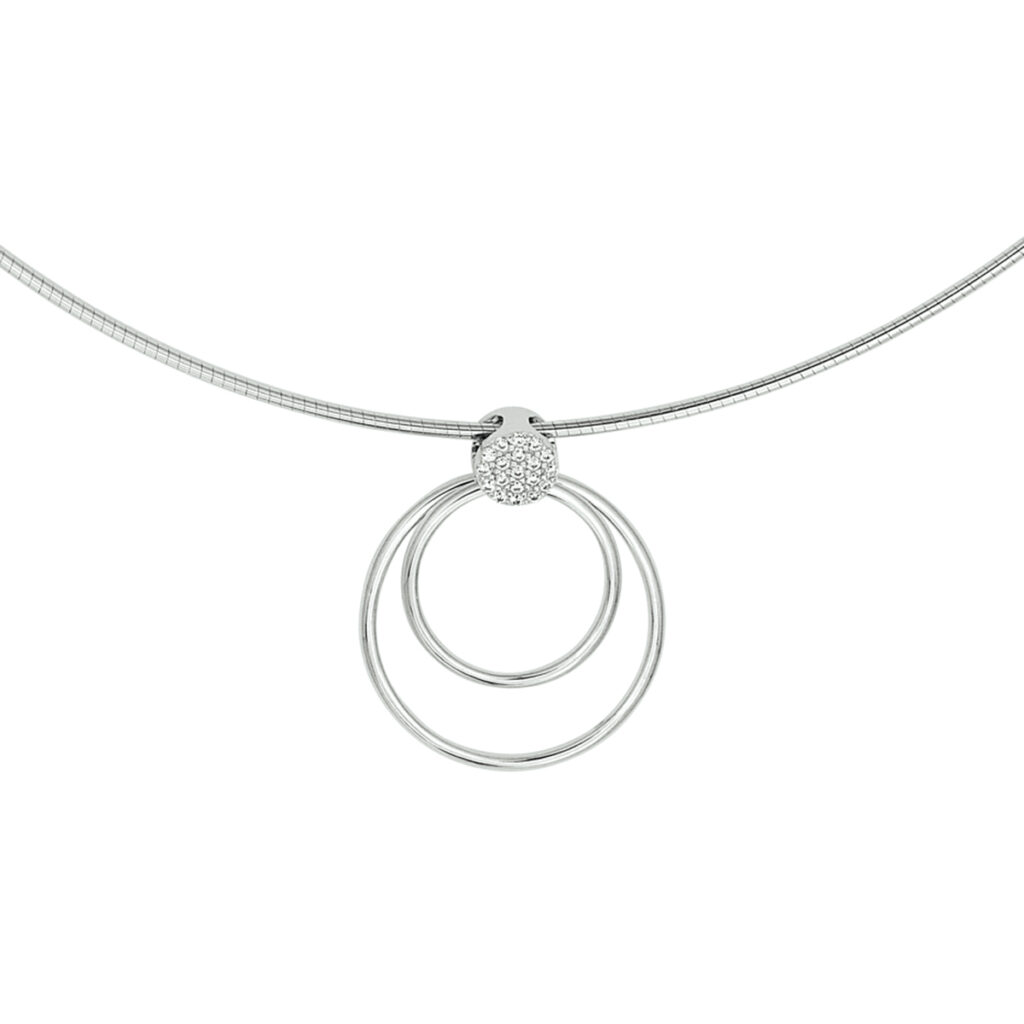 collier rondje zirkonia 42 + 3 cm