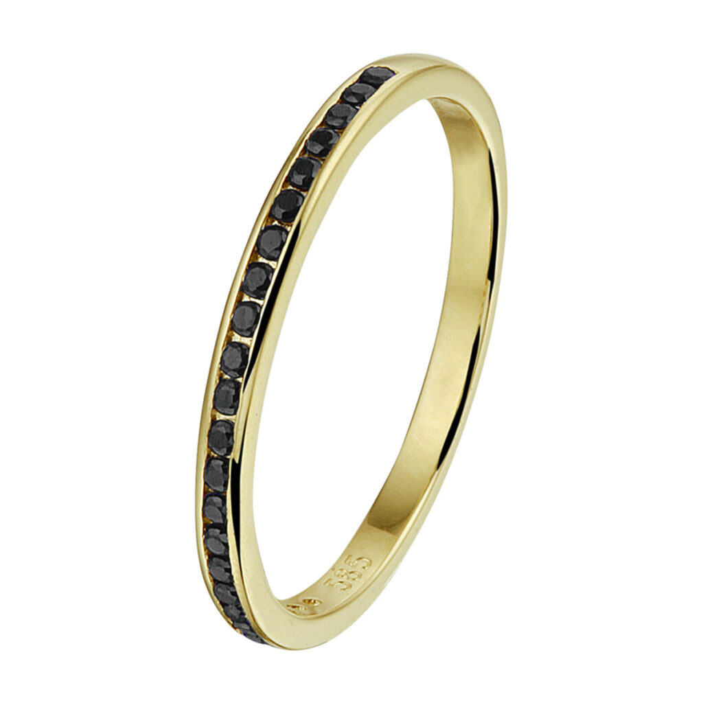 aanschuifring zwart zirkonia