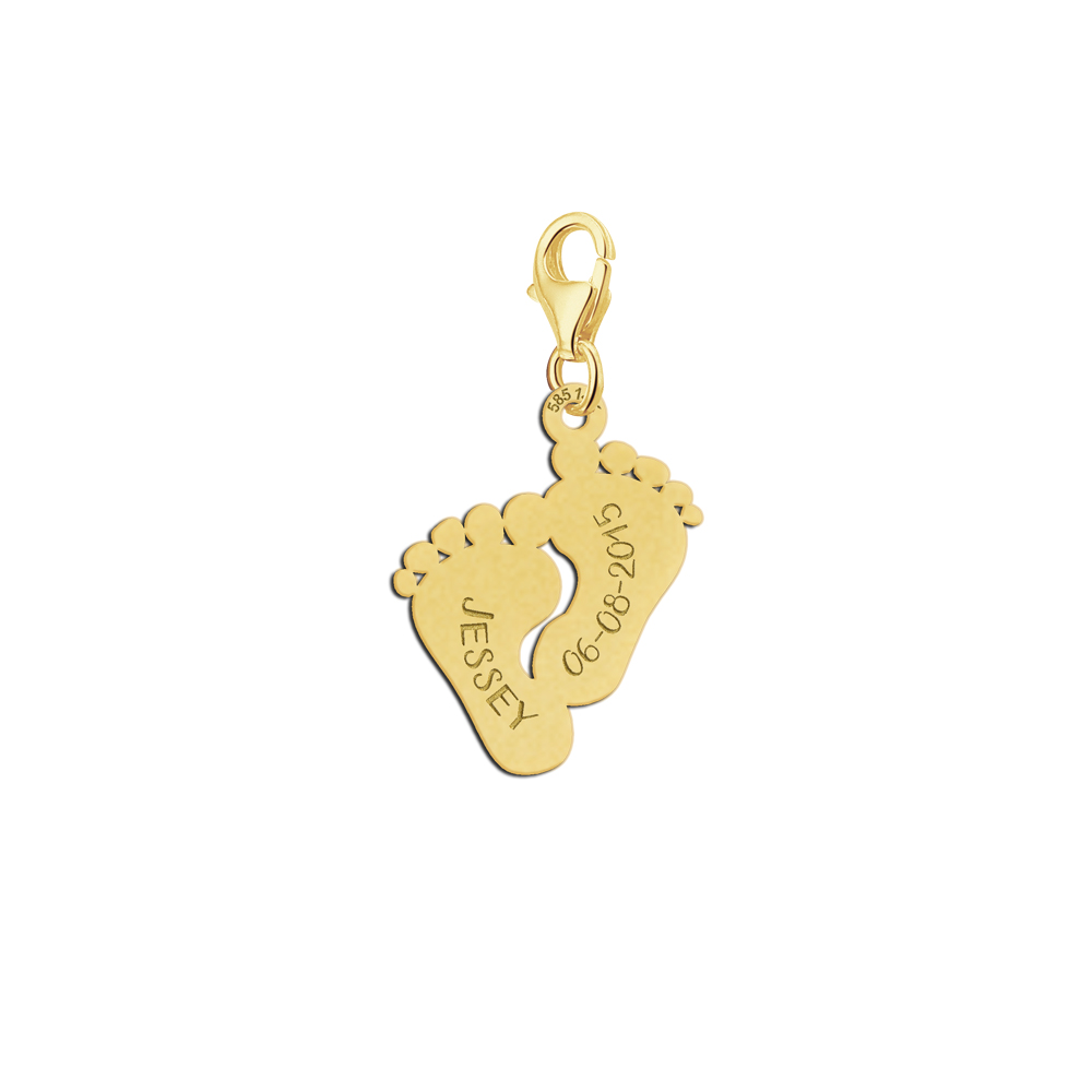 Names4ever Gouden Baby Voetjes Naambedel GNB32