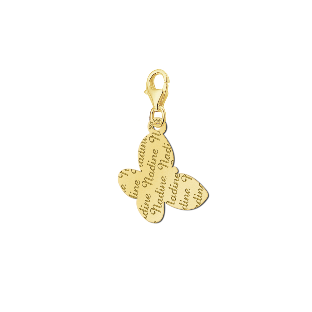 Names4ever Charm Vlinderbedel met Naampatroon GNB23