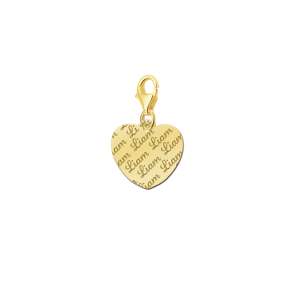 Names4ever Hartbedel met Naampatroon / Goud GNB17