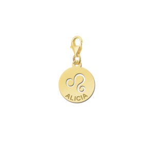 Names4ever Zodiac-Bedel Leeuw in massief goud GBS005