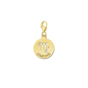 Names4ever Zodiac-Bedel Maagd in massief goud GBS006