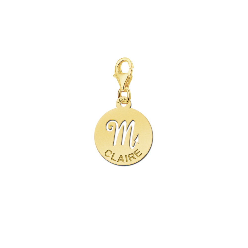 Names4ever Zodiac-Bedel Schorpioen in massief goud GBS008