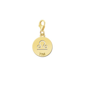 Names4ever Zodiac-Bedel Weegschaal in massief goud GBS007