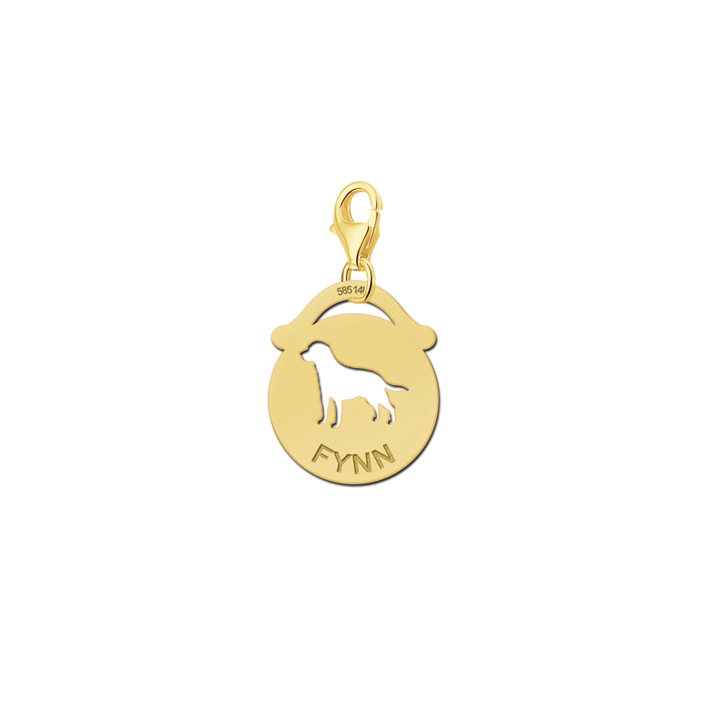 Names4ever Ronde Charm-Naambedel met Hond GNDB015