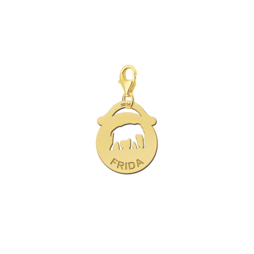 Names4ever Ronde Charm-Naambedel met Olifant GNDB017