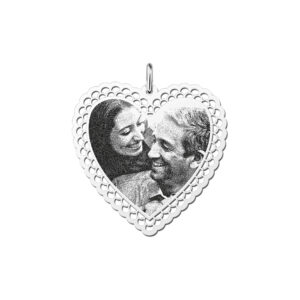Hartvormige Fotogravure Hanger met Gedecoreerde Rand van Names4ever