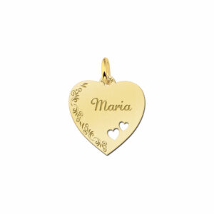 Goud hart met bloemrand - Names4ever