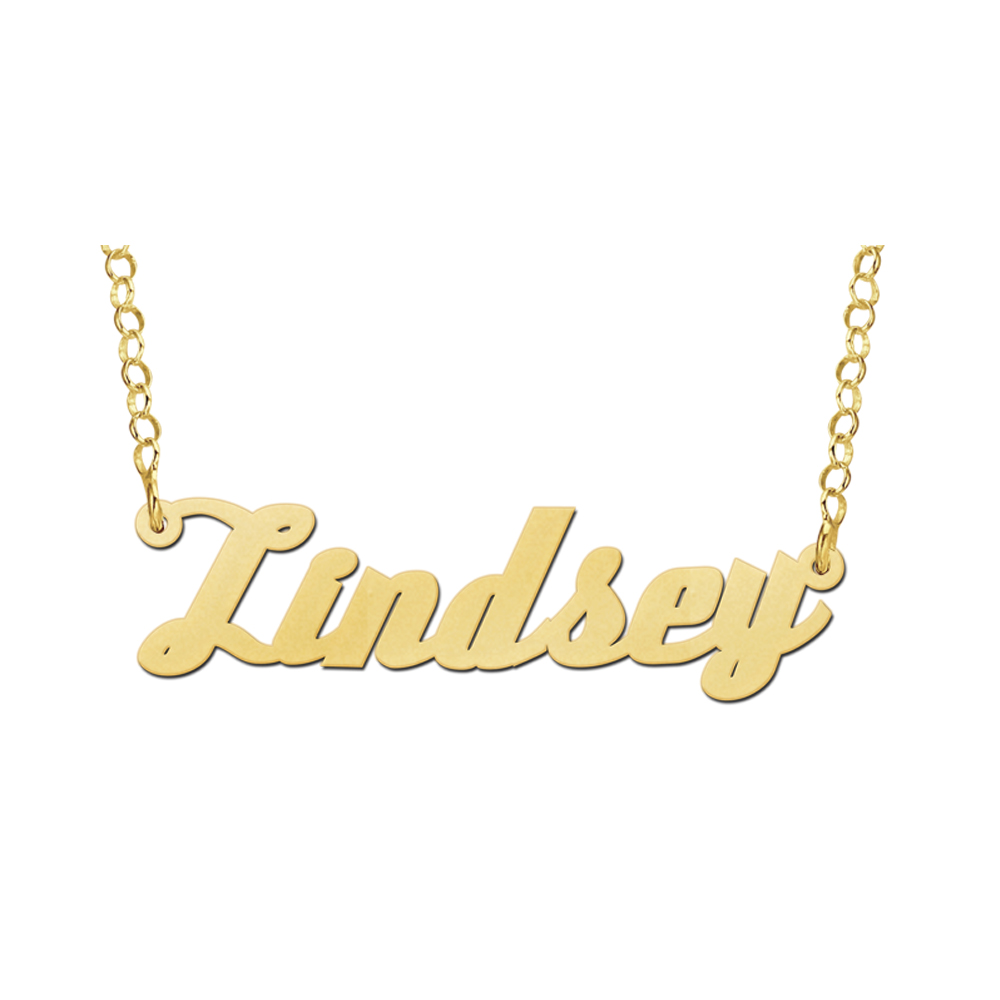 Names4ever Vergulde Lindsey Naamketting