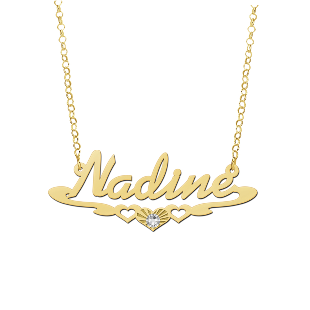 Names4ever Vergulde Nadine Naamketting